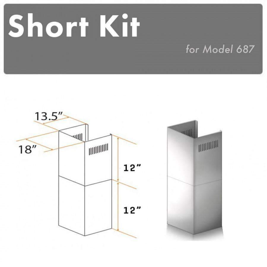 Stainless steel short chimney kit, two-piece chimney parts with venting openings