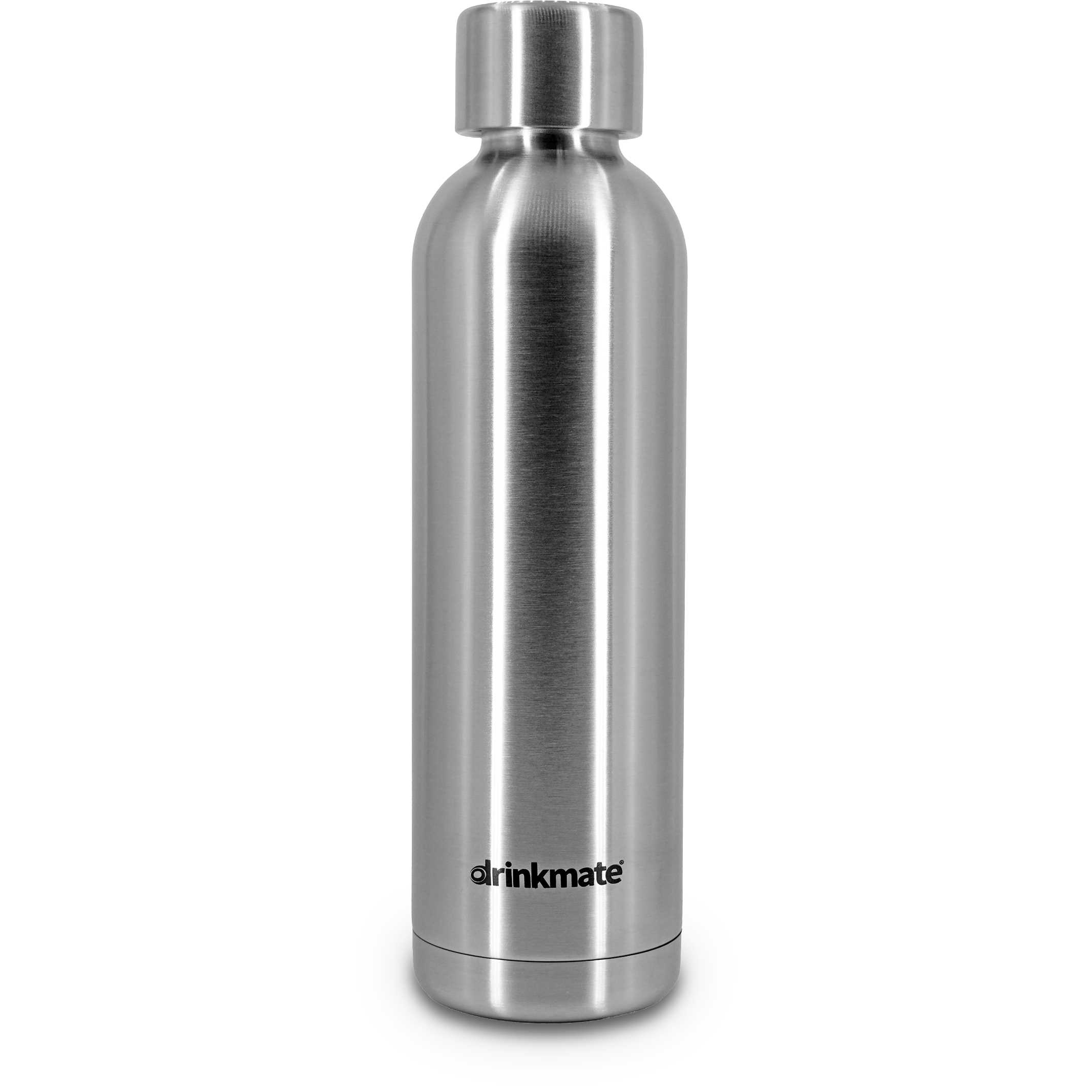 0.7L stainless steel carbonation bottle with Drinkmate logo and metal cap