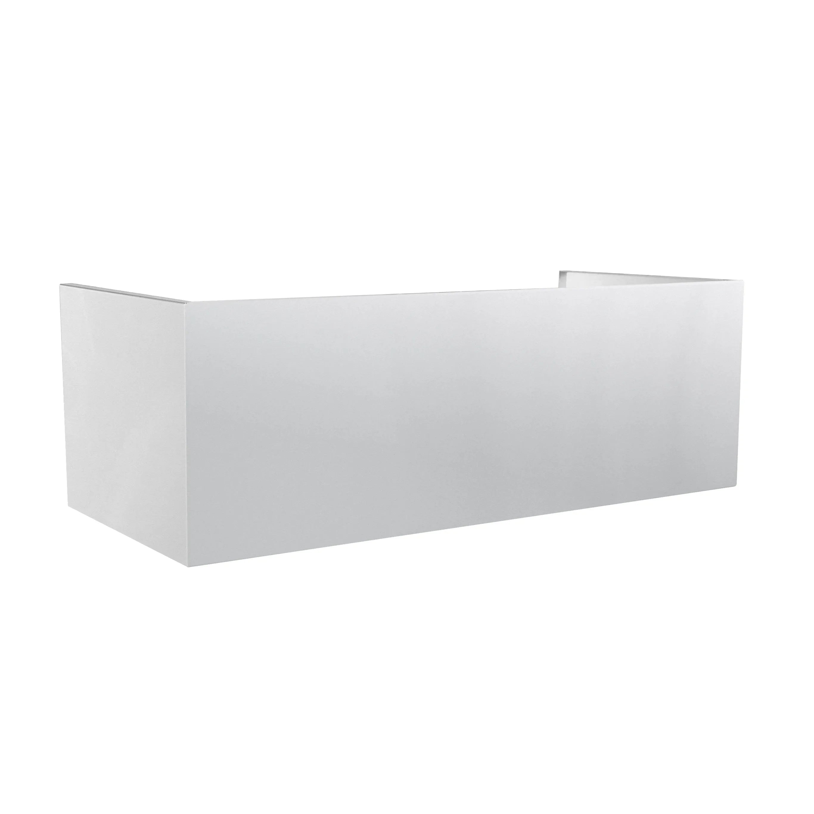 Rectangular light gray duct cover with angled corner and side mounting tabs