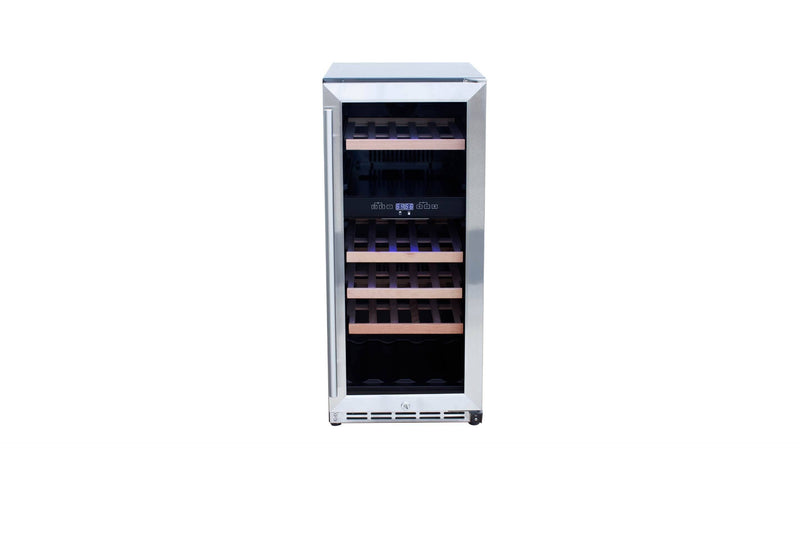 TrueFlame 15-Inch Outdoor Rated Dual Zone Wine Cooler in Stainless Steel (TF-RFR-15WD)