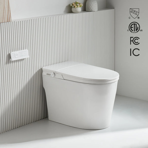 Forno Acqua Luxurious Super Smart Toilet, Includes Bidet, Heated Seat, Auto Flush, Auto Lid, Powerful Flush, Ideal for Master Bathrooms (CSTE01)