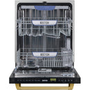 Kostch 24-Inch Top Control Built-In Dishwasher with Bronze Handle & Third Rack in White (KOS-24DWN06H-W)