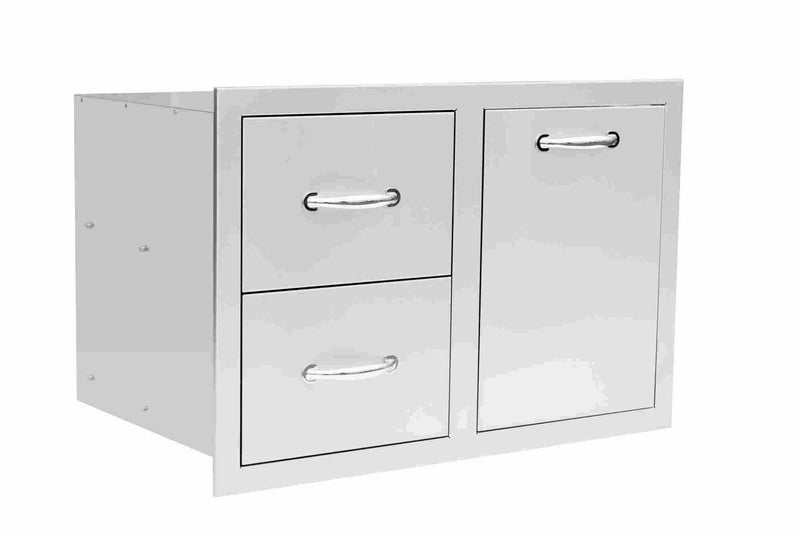 TrueFlame 33-Inch 2-Drawer & Vented LP Tank Pullout Drawer Combo (TF-DC2-33LP)