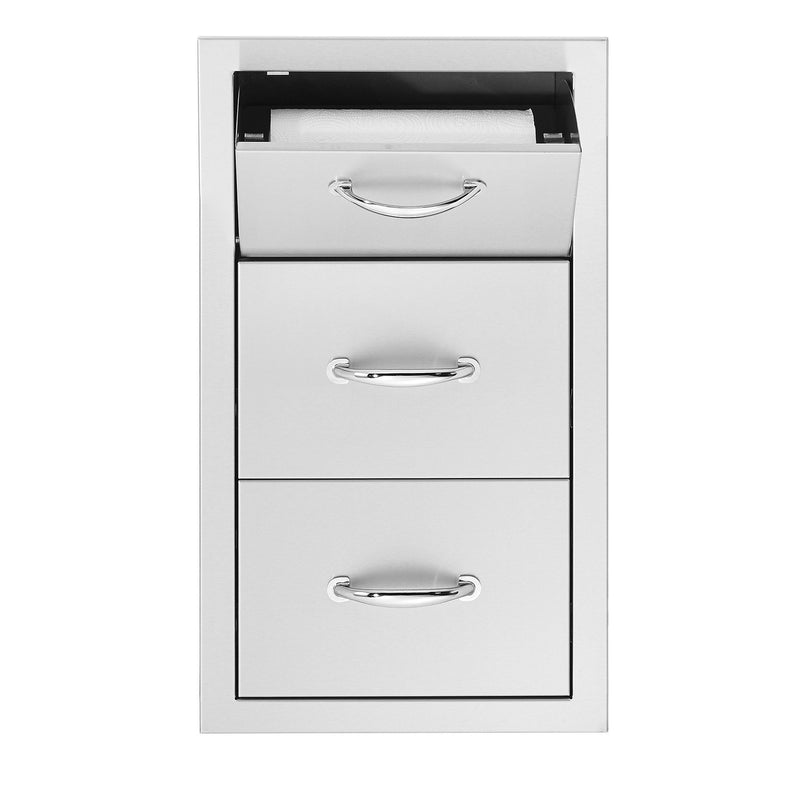 TrueFlame 17-Inch Vertical 2-Drawer & Paper Towel Holder Combo (TF-TDC-17)