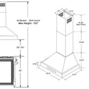 Kostch 30-Inch 600 CFM Convertible Wall-Mounted Range Hood in Black (KOS-30RH09M)