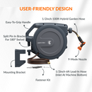 Giraffe Tools 1/2-Inch, 100 Ft. Retractable Garden Hose Reel, UV Resistant