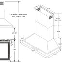 Kostch 48-Inch 1200 CFM Convertible Wall-Mounted Range Hood in Stainless Steel (KOS-48RH09M)