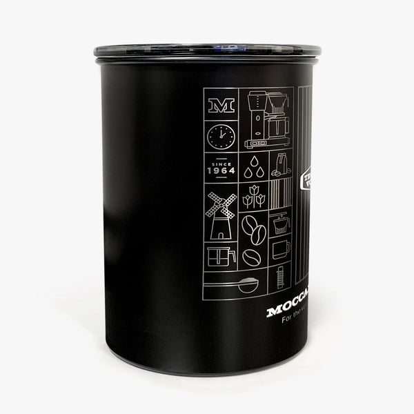 Moccamaster Coffee Canister, 64 Oz Coffee Canister with Inner Lid That Expels Air (MA006)