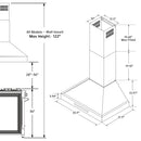 Kostch 36-Inch 600 CFM Convertible Wall-Mounted Range Hood in Black (KOS-36RH09M)