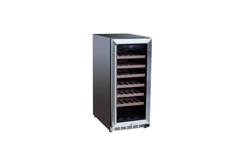 TrueFlame 15-Inch 3.2 Cu. Ft. Outdoor Rated Wine Cooler in Stainless Steel (TF-RFR-15W)