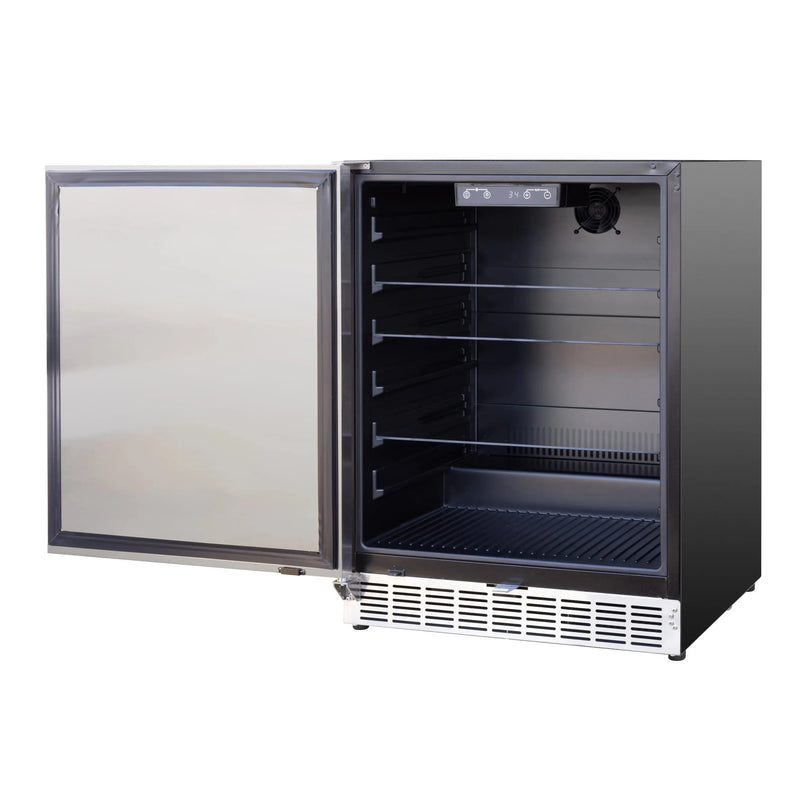 TrueFlame 24-Inch 5.1 Cu. Outdoor Rated Fridge with Left Hinge (AMD-RFR-24S-AR)