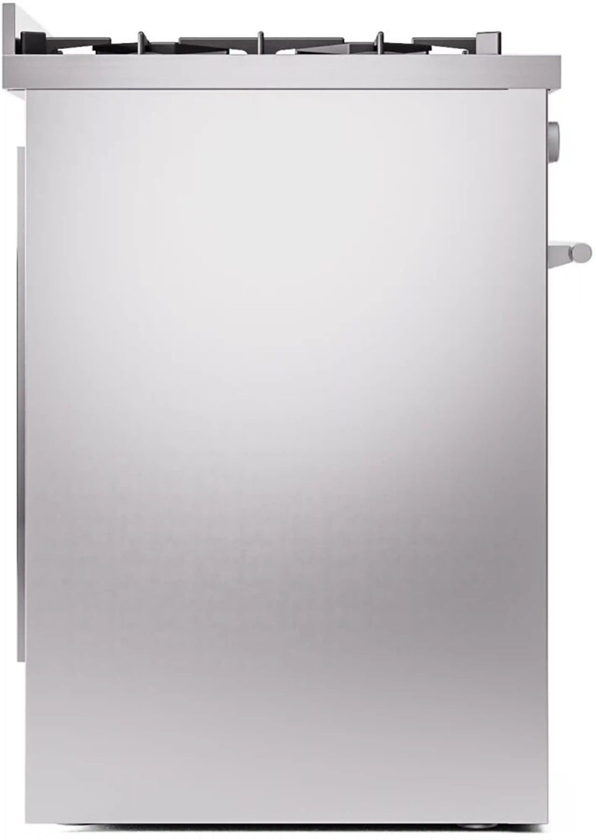Stainless steel freestanding range back panel with vent hood and side controls