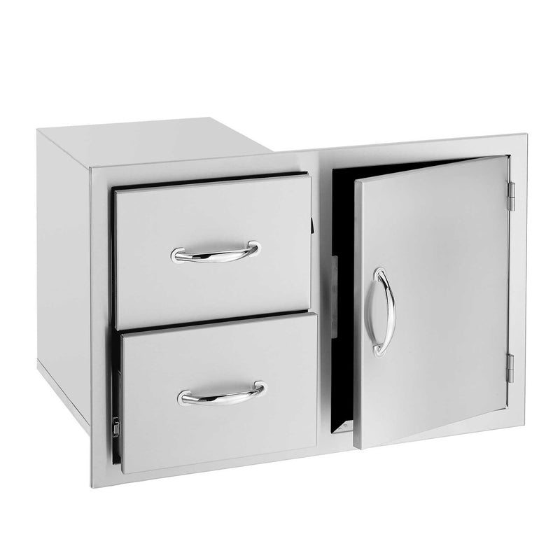 TrueFlame 33-Inch 2-Drawer & Access Door Combo Masonry Frame Return (TF-DC2-33M)