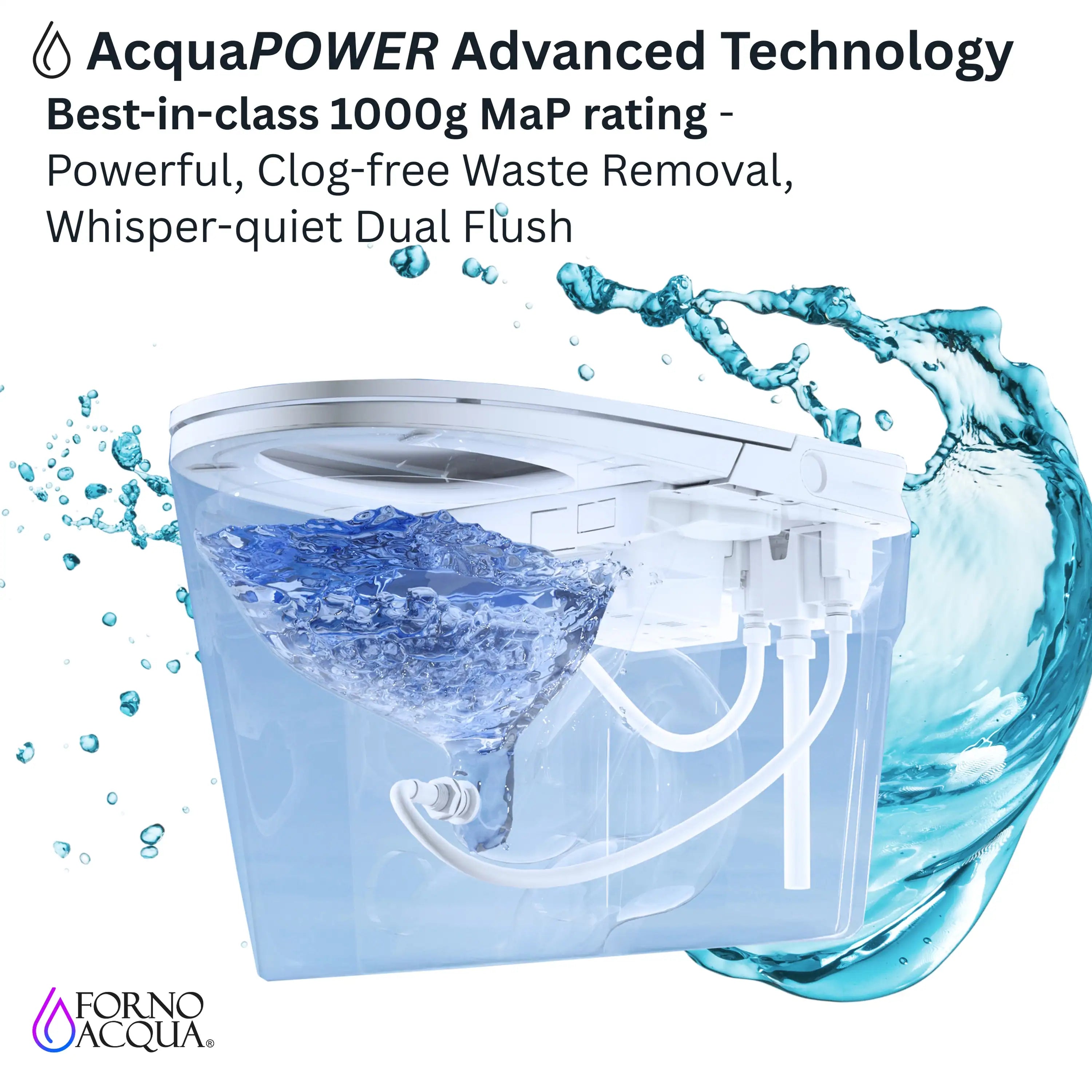 Tankless smart toilet with powerful dual-flush internal system and water flow