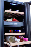 TrueFlame 15-Inch Outdoor Rated Dual Zone Wine Cooler in Stainless Steel (AMD-RFR-15WD)
