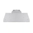 Stainless steel range hood insert back panel with duct collar connection