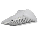 Stainless steel range hood insert with vent grille and built-in LED lights