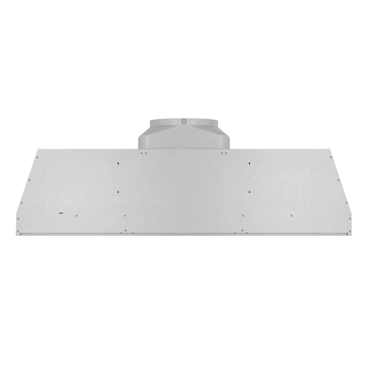 Stainless steel range hood insert with vent openings and mounting holes