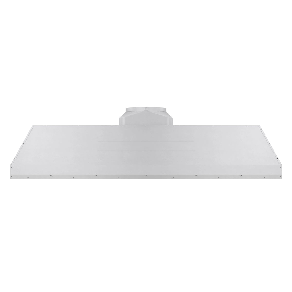 Range hood insert underside duct outlet and flat baffle cover
