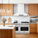 Kostch 48-Inch 1200 CFM Convertible Wall-Mounted Range Hood in White (KOS-48RH09M)