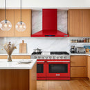 Kostch 48-Inch 1200 CFM Convertible Wall-Mounted Range Hood in Red (KOS-48RH09M)