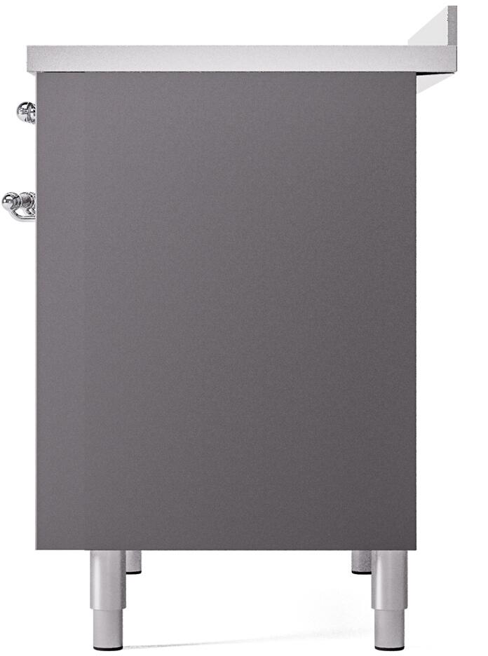 Matte graphite oven body back panel with leveling feet