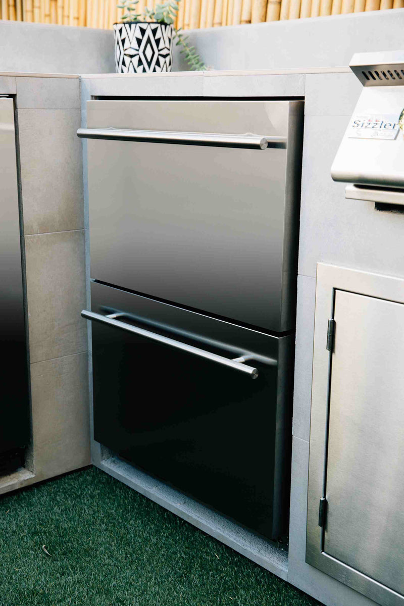 TrueFlame 24-Inch 5.3 Cu. Ft. Deluxe Outdoor Rated Refrigerator in Stainless Steel (TF-RFR-24DR2)