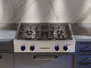 Vezeni 30-Inch Gas Rangetop in Stainless Steel with Blue Accents (VCN3005-BL)