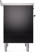 ILVE Nostalgie II 36-Inch Freestanding Electric Induction Range in Glossy Black with Chrome Trim (UPI366NMPBKC)