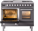 ILVE Professional Plus II 40-Inch Freestanding Dual Fuel Range with 6 Sealed Burner in Matte Graphite (UPD40FWMPMG)