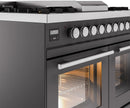 ILVE Professional Plus II 40-Inch Freestanding Natural Gas Dual Fuel Range with 6 Sealed Burner in Matte Graphite (UPD40FWMPMG)