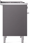 ILVE Professional Plus II 40-Inch Freestanding Natural Gas Dual Fuel Range with 6 Sealed Burner in Matte Graphite (UPD40FWMPMG)