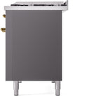 ILVE Nostalgie II 48-Inch Freestanding Natural Gas Dual Fuel Range in Matte Graphite with Brass Trim (UP48FNMPMGG)