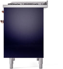 ILVE Nostalgie II 40-Inch Dual Fuel Freestanding Range in Midnight Blue with Copper Trim (UPD40FNMPMBPLP)