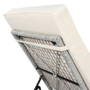 Parrot Uncle Outdoor Lounge Chair, Patio Chaise Lounge with 5-Position Backrest, Rattan Outdoor Lounge Chair with Cushion and Wheels for Poolside, Backyard, Garden