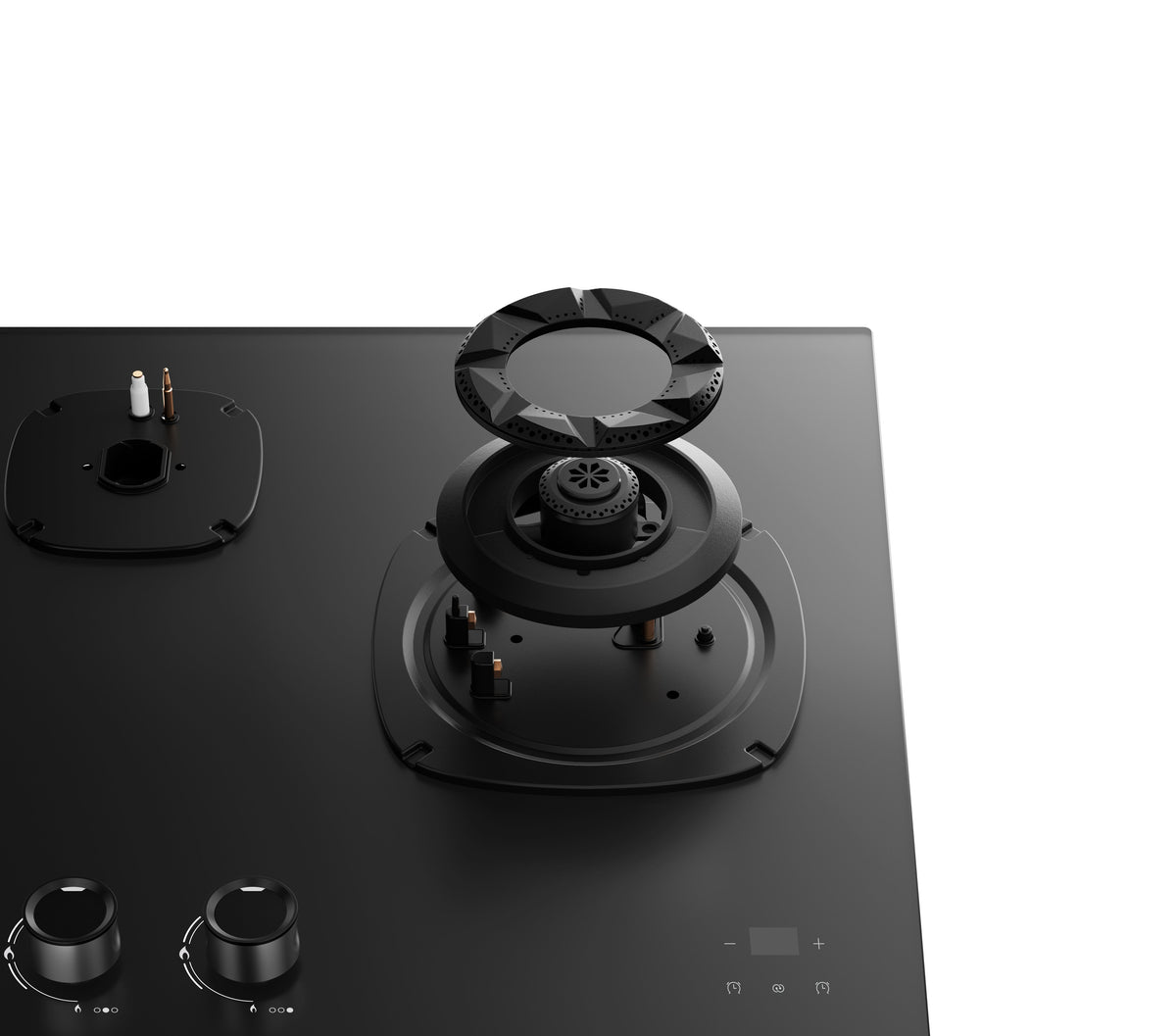 ROBAM FireCube 30-Inch Gas Cooktop with 3 Burners in Black Tempered Glass (7B7H30/7B7H31)