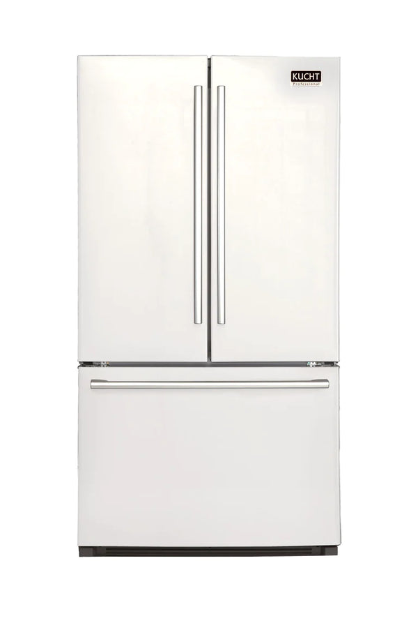 Kucht 36-Inch 26.1 Cu. Ft. French Door Refrigerator with Interior Ice Maker in White (K748FDS-W)