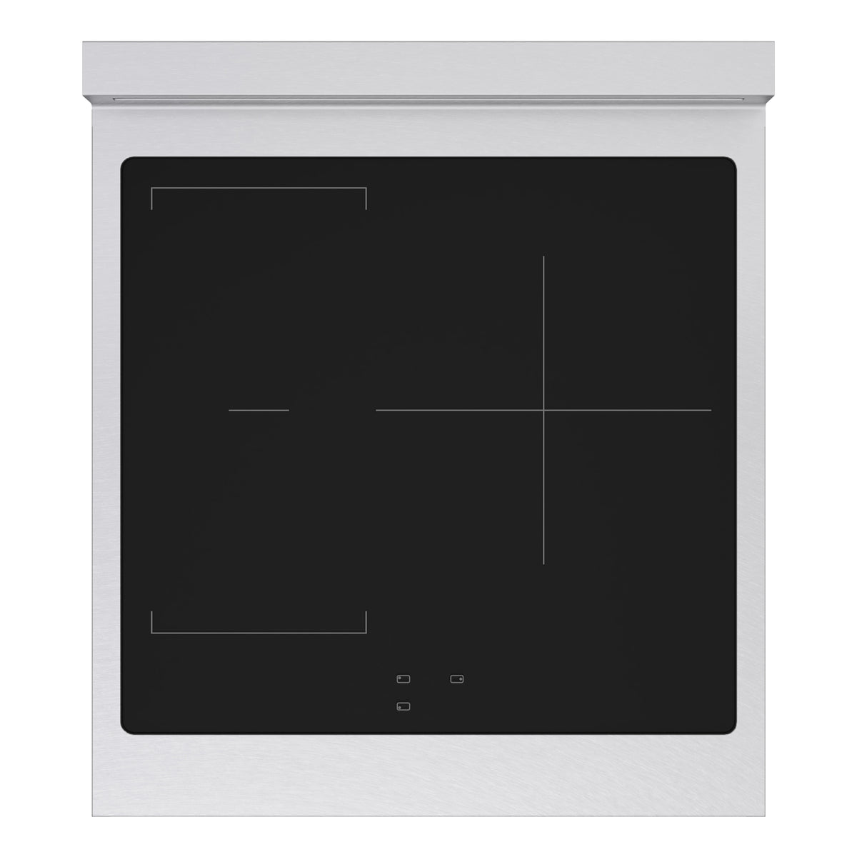 ZLINE 24-Inch Marino Induction Range in Satin Stainless Steel with White Matte (MINRS-WM-24) - induction cooktop top-down view