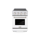 ZLINE 24-Inch 3.2 Cu. Ft. Paramount Induction Range with 3 Element Cooktop and Electric Convection Oven in Stainless Steel with White Matte Door (SINR-WM-24)