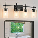 Parrot Uncle Jasper Modern 4-Light Clear Glass Bathroom Lights Linear Vanity Light