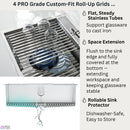 Forno Acqua 33-Inch Drop-In/Undermount 3 Level Workstation Sink with Faucet, Waterfall & Glass Rinser (E-ZP30)