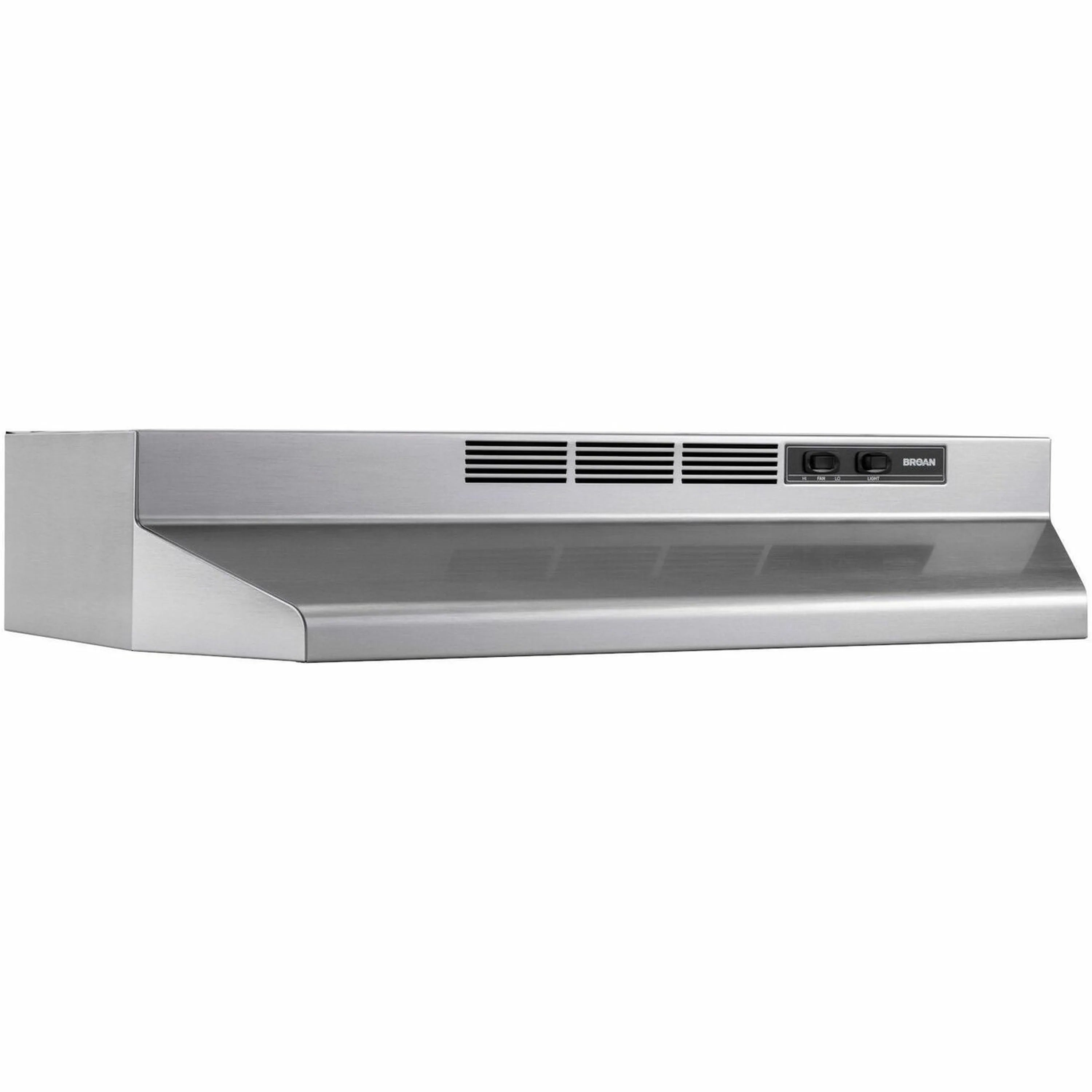 Stainless under-cabinet range hood slim rectangular canopy front