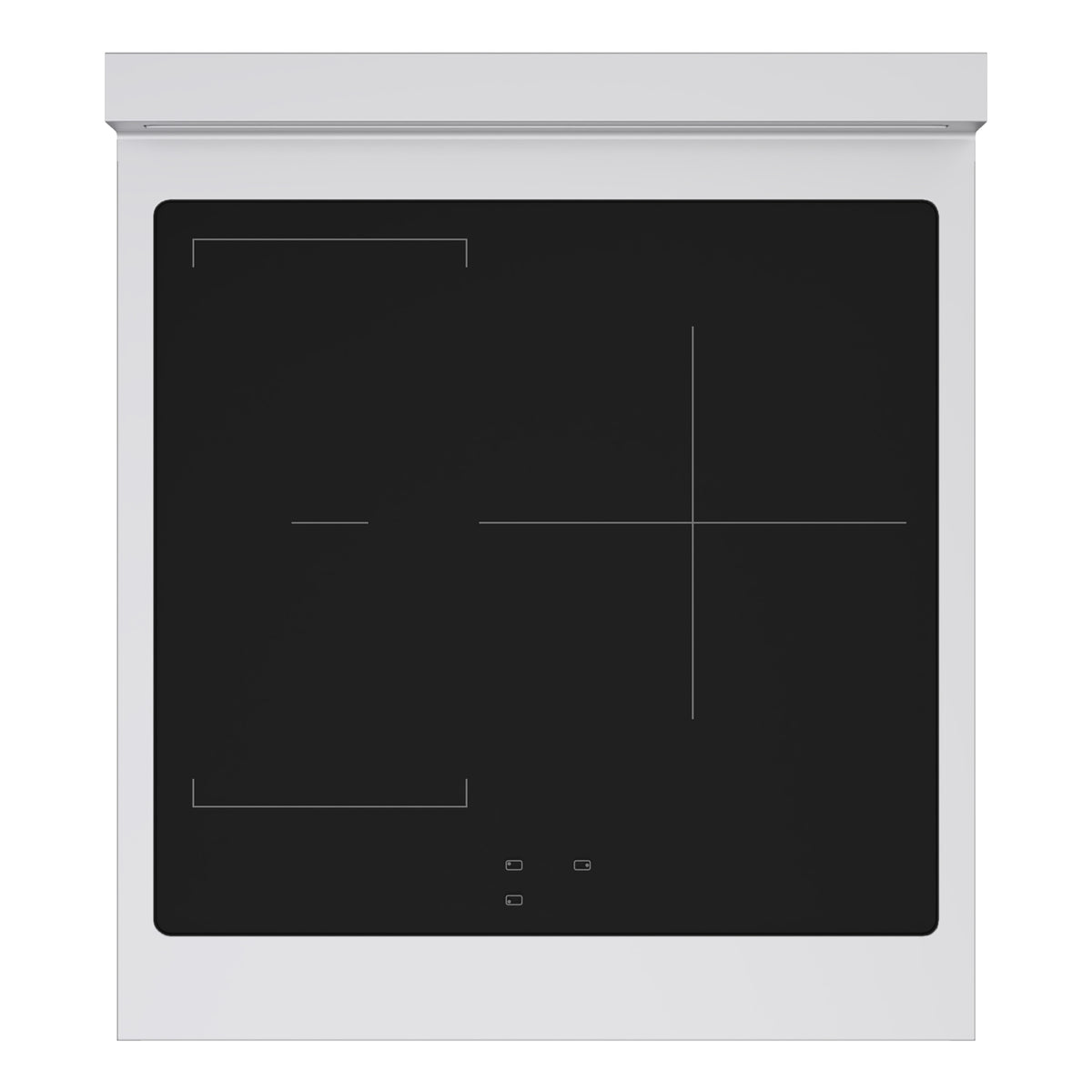 ZLINE Autograph 24-Inch Marino Induction Range in Stainless Steel with White Matte and Matte Black (MINRZ-WM-24-MB) - induction cooktop top-down view