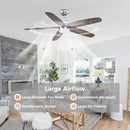 Parrot Uncle 52-Inch Dicken Farmhouse Downrod Mount Reversible Ceiling Fan with Lighting and Remote Control (BBLAB014A0)