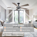 Parrot Uncle 52-Inch Windmill Industrial Downrod Mount Reversible Ceiling Fan with Lighting and Remote Control (BBLAB025A0)