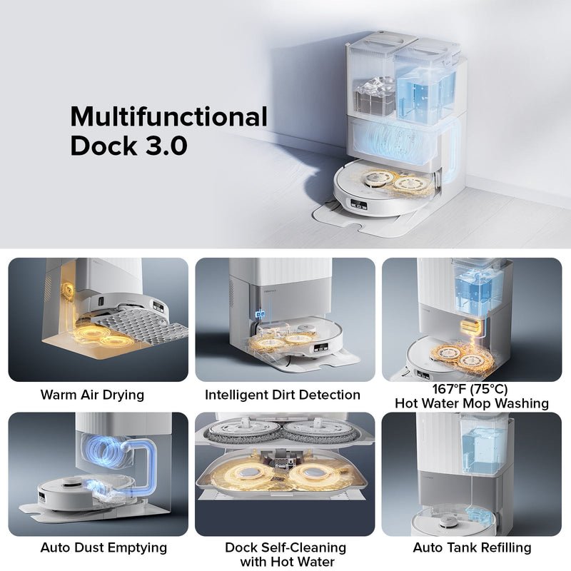 Roborock Qrevo Edge Robot Vacuum with Multifunctional Dock 3.0, 18500 Pa Suction Power (RR-QrevoEdge0-M1)