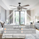 Parrot Uncle 52-Inch Mirelle Farmhouse Downrod Mount Reversible Ceiling Fan with Lighting and Remote Control (F6288110V)