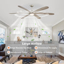 Parrot Uncle 72-Inch Jaydn Farmhouse DC Motor Downrod Mount Reversible Ceiling Fan with Lighting and Remote Control
