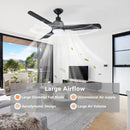 Parrot Uncle 52-Inch Cason Industrial Downrod Mount Reversible Ceiling Fan with LED Lighting and Remote Control (BBLAB011A)