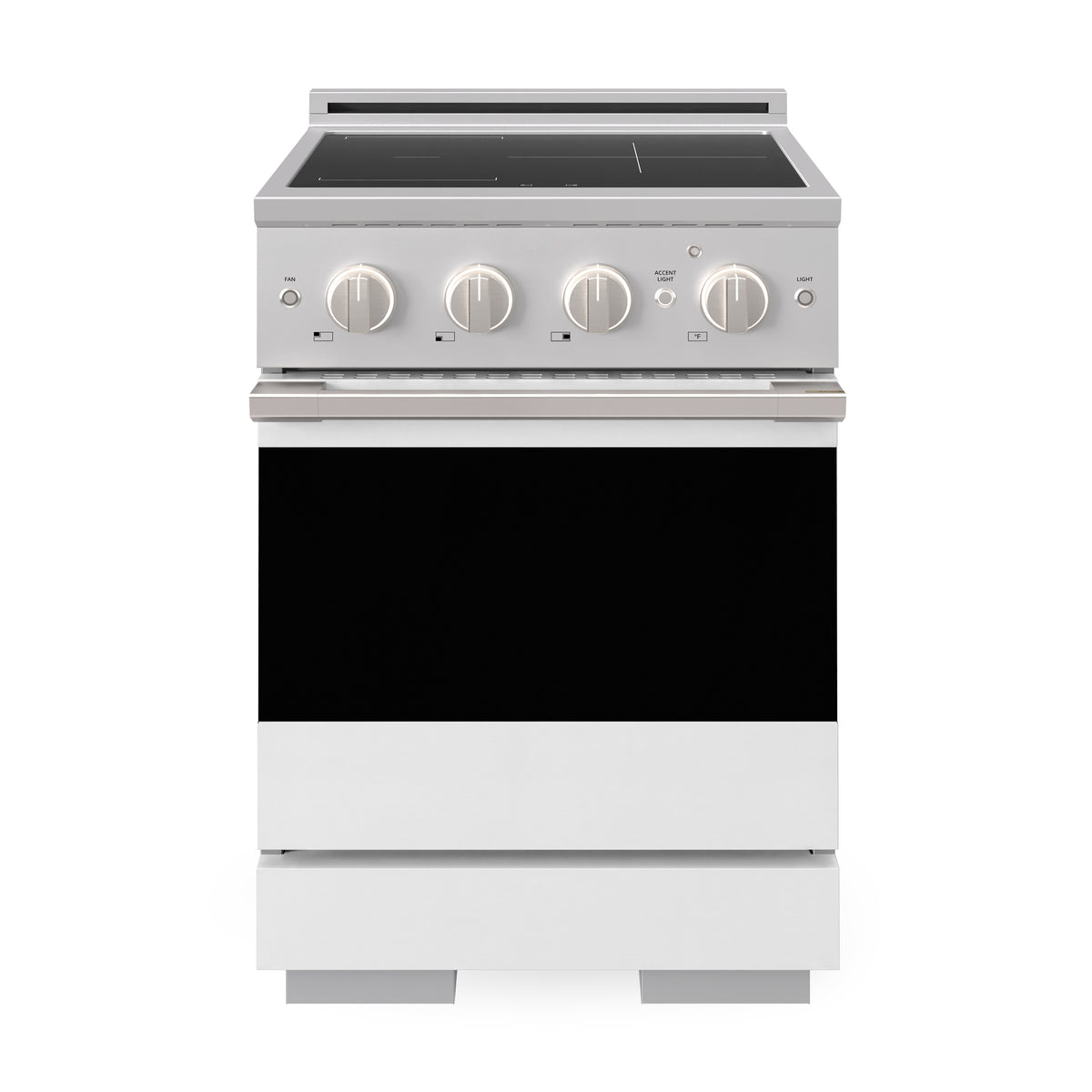 ZLINE 24-Inch Marino Induction Range in Stainless Steel with White Matte (MINR-WM-24) - front view